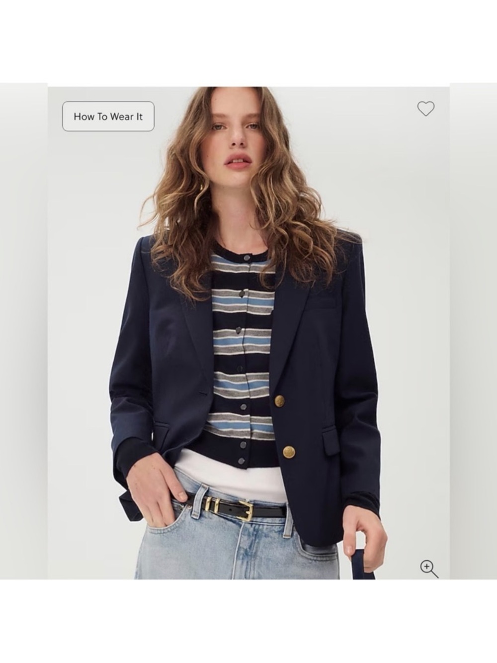 NEW J. Crew École blazer in Italian studio wool blend Navy sz 2 single breasted